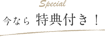 今なら特典付き！