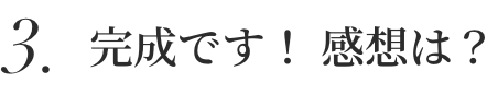 3.完成です! 感想は?