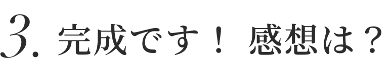 3.完成です! 感想は?
