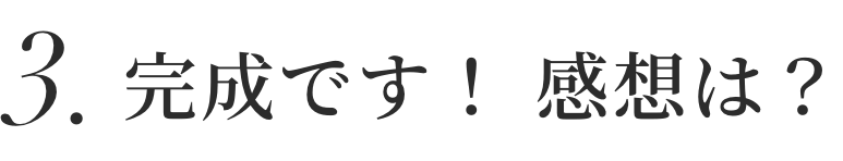 3.完成です！ 感想は？